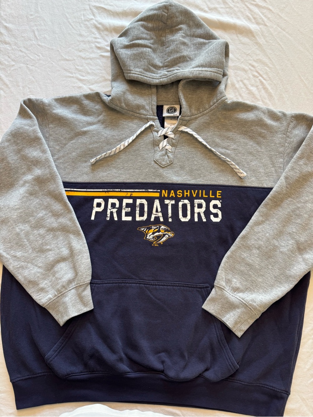 Nashville Predators Gray and Navy Hooded Sweatshirt Size XXL B19